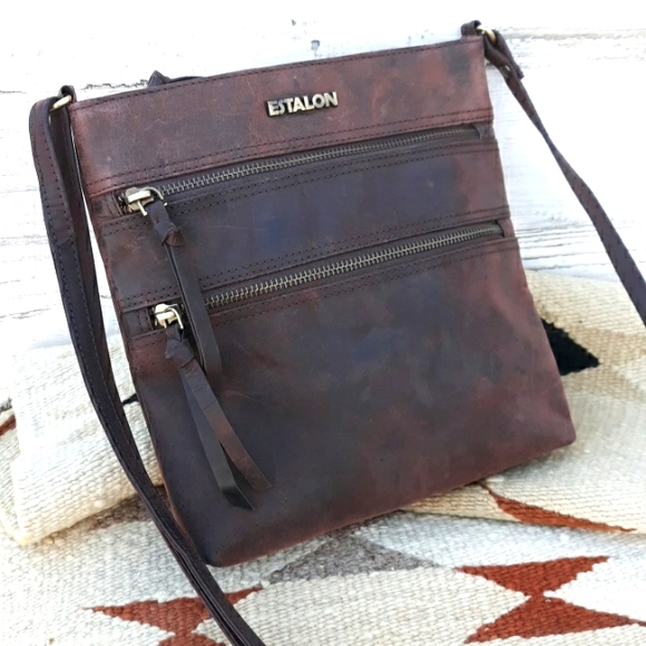 NWOT ESTALON LEATHER CROSSBODY BAG - Picture 12 of 12